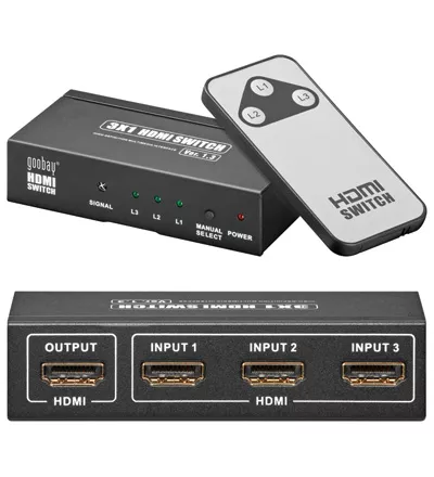 GOOBAY AVS43-3 CONMUTADOR HDMI 3IN/1OUT