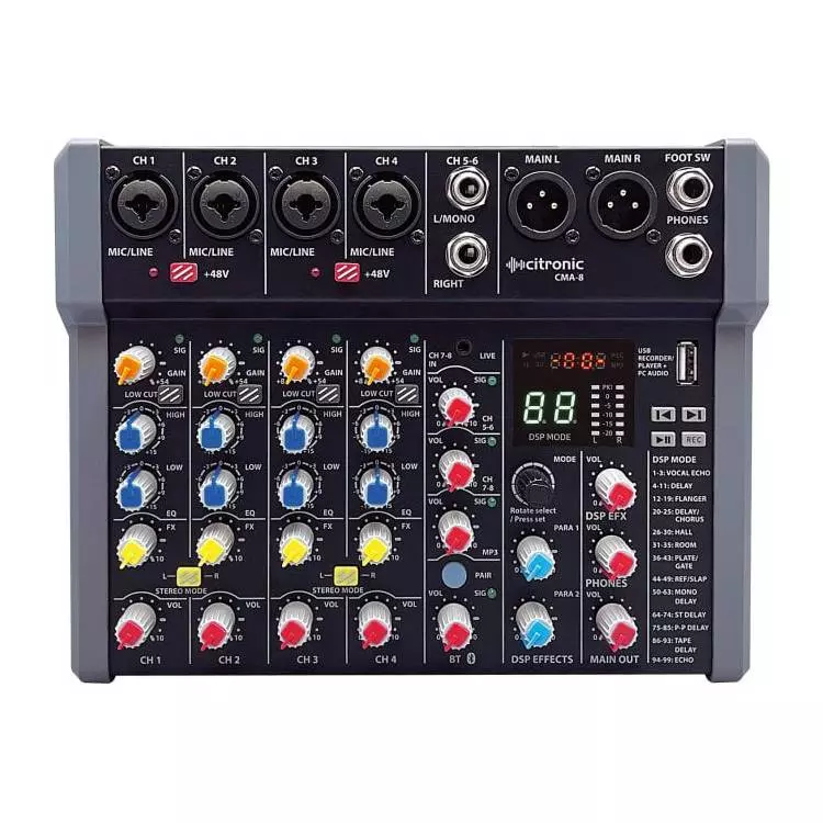 CITRONIC CMA8 MEZCLADOR CON DSP USB BLUETOOTH